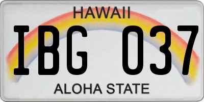 HI license plate IBG037