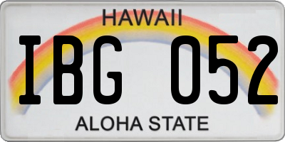 HI license plate IBG052