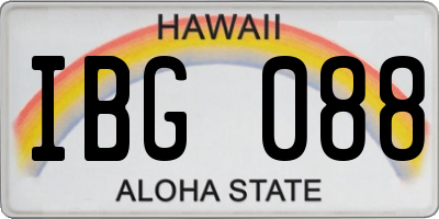 HI license plate IBG088
