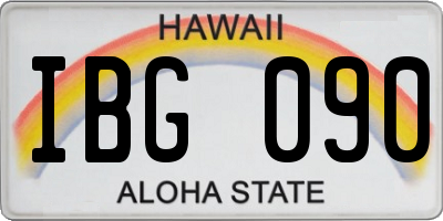 HI license plate IBG090