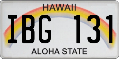HI license plate IBG131