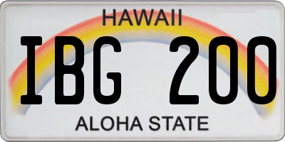 HI license plate IBG200