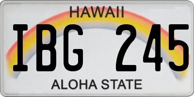 HI license plate IBG245