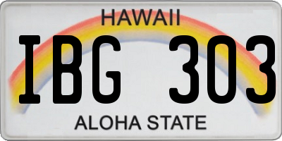 HI license plate IBG303
