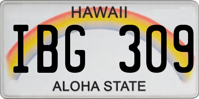 HI license plate IBG309