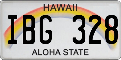 HI license plate IBG328