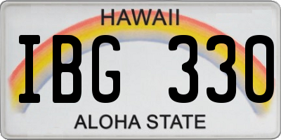 HI license plate IBG330