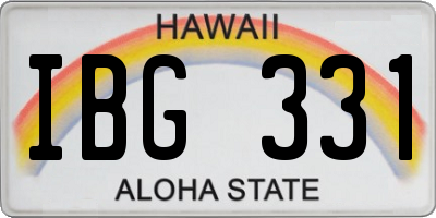 HI license plate IBG331
