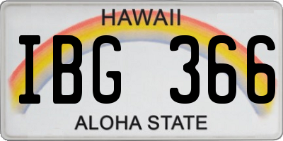 HI license plate IBG366