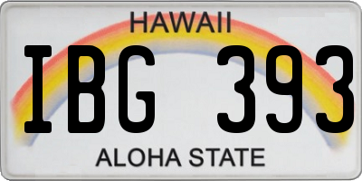 HI license plate IBG393