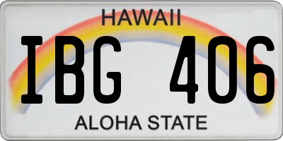 HI license plate IBG406