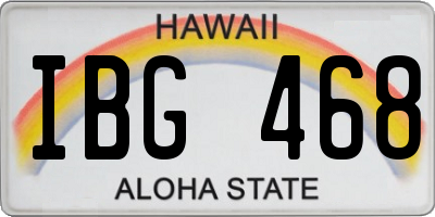 HI license plate IBG468