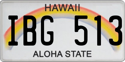 HI license plate IBG513