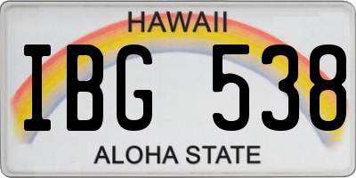 HI license plate IBG538