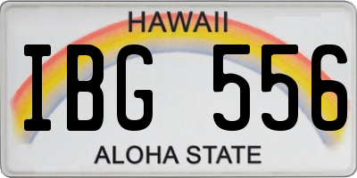 HI license plate IBG556