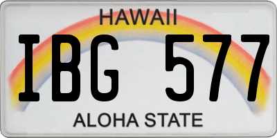 HI license plate IBG577