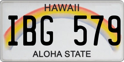 HI license plate IBG579