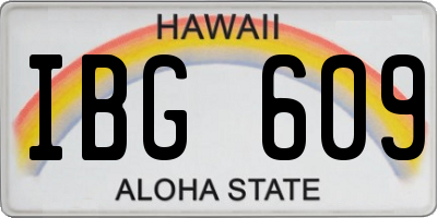 HI license plate IBG609