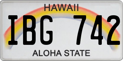 HI license plate IBG742