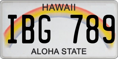HI license plate IBG789