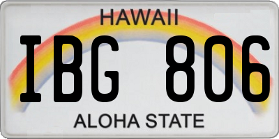 HI license plate IBG806