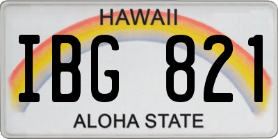 HI license plate IBG821