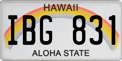 HI license plate IBG831