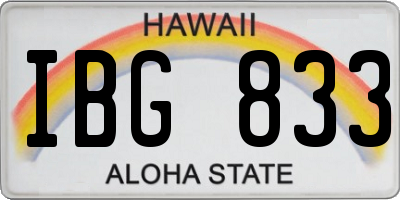HI license plate IBG833