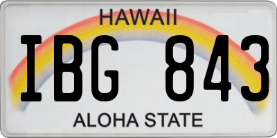 HI license plate IBG843