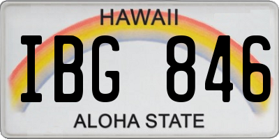 HI license plate IBG846