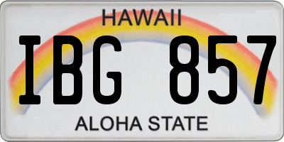 HI license plate IBG857