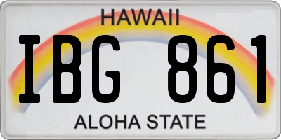 HI license plate IBG861