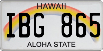 HI license plate IBG865