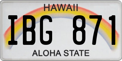 HI license plate IBG871