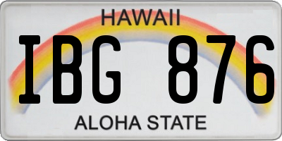 HI license plate IBG876