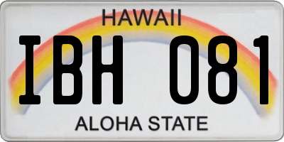 HI license plate IBH081