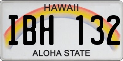 HI license plate IBH132