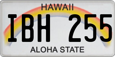 HI license plate IBH255