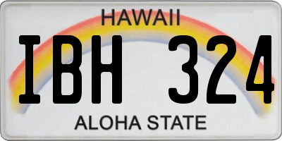 HI license plate IBH324