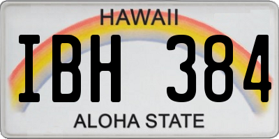 HI license plate IBH384