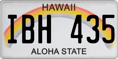 HI license plate IBH435
