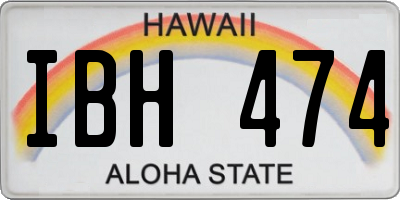 HI license plate IBH474