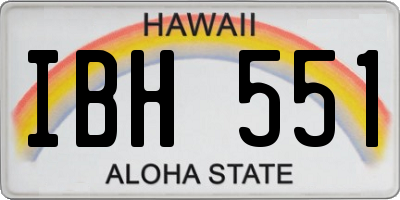 HI license plate IBH551