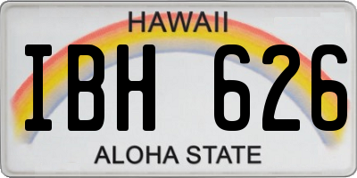 HI license plate IBH626
