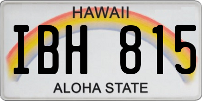 HI license plate IBH815