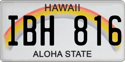 HI license plate IBH816