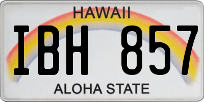 HI license plate IBH857