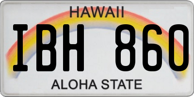 HI license plate IBH860