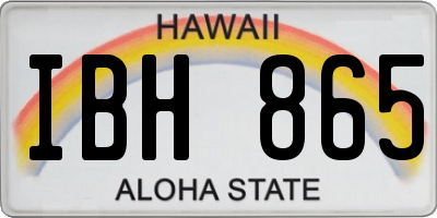 HI license plate IBH865