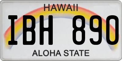 HI license plate IBH890